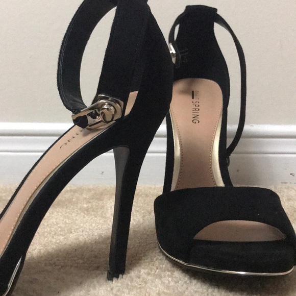 Spring open toe suede heels - Picture 2 of 2